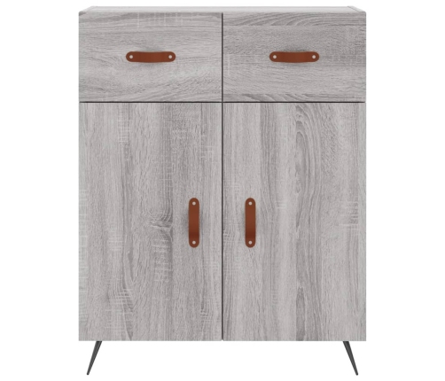 Aparador alto madera contrachapada gris sonoma 69,5x34x180 cm