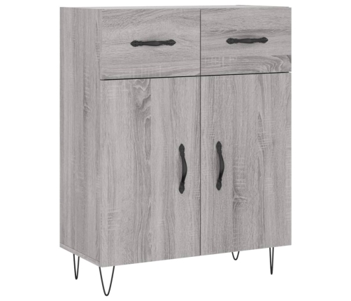 Aparador alto madera contrachapada gris sonoma 69,5x34x180 cm