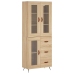 Aparador alto madera contrachapada color roble 69,5x34x180 cm