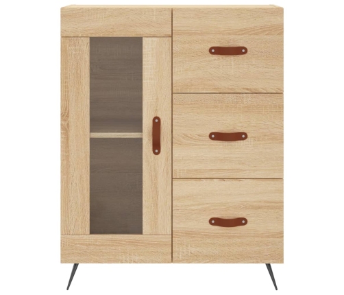 Aparador alto madera contrachapada color roble 69,5x34x180 cm