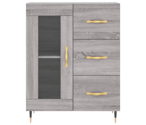 Aparador alto madera contrachapada gris sonoma 69,5x34x180 cm