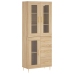 Aparador alto madera contrachapada color roble 69,5x34x180 cm