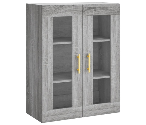 Aparador alto madera contrachapada gris sonoma 69,5x34x180 cm