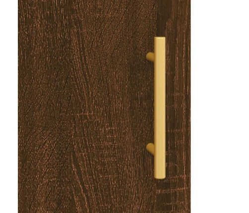 Aparador alto madera contrachapada marrón roble 69,5x34x180 cm