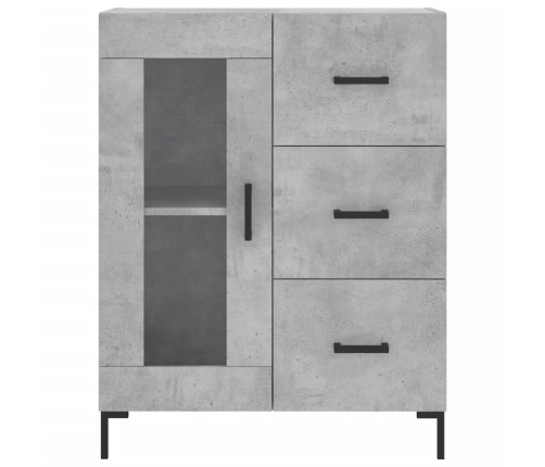 Aparador alto madera contrachapada gris hormigón 69,5x34x180 cm