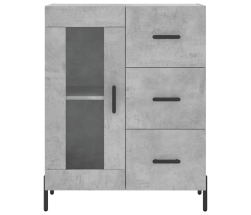 Aparador alto madera contrachapada gris hormigón 69,5x34x180 cm