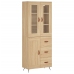 Aparador alto madera contrachapada color roble 69,5x34x180 cm