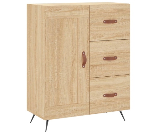 Aparador alto madera contrachapada color roble 69,5x34x180 cm