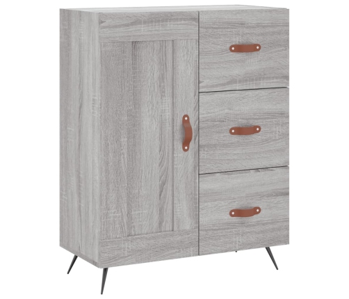 Aparador alto madera contrachapada gris sonoma 69,5x34x180 cm