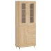 Aparador alto madera contrachapada color roble 69,5x34x180 cm