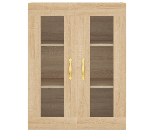 Aparador alto madera contrachapada color roble 69,5x34x180 cm