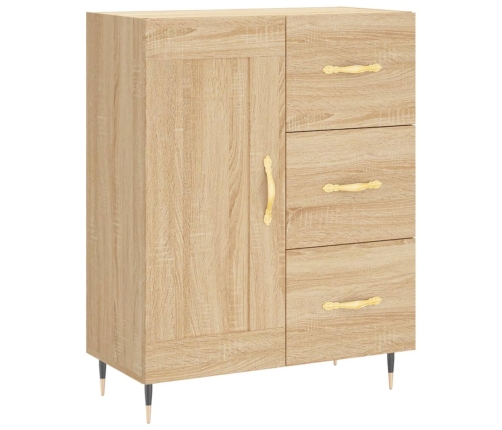 Aparador alto madera contrachapada color roble 69,5x34x180 cm