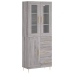 Aparador alto madera contrachapada gris sonoma 69,5x34x180 cm