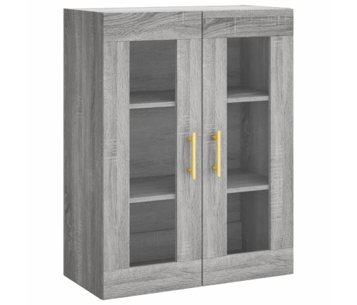 Aparador alto madera contrachapada gris sonoma 69,5x34x180 cm