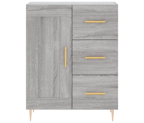 Aparador alto madera contrachapada gris sonoma 69,5x34x180 cm