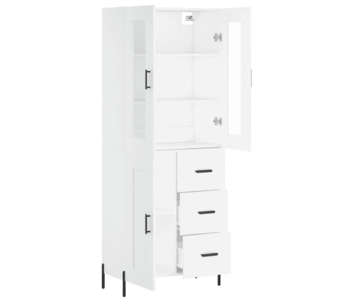 Aparador alto madera contrachapada blanco 69,5x34x180 cm