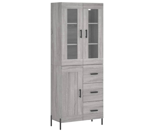 Aparador alto madera contrachapada gris sonoma 69,5x34x180 cm