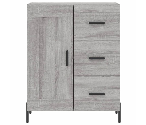 Aparador alto madera contrachapada gris sonoma 69,5x34x180 cm