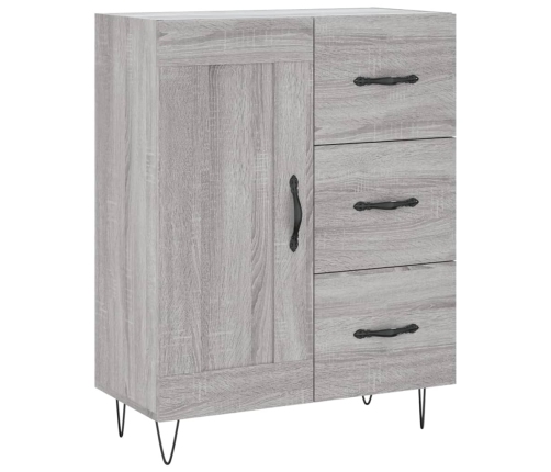 Aparador alto madera contrachapada gris sonoma 69,5x34x180 cm