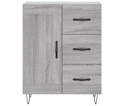 Aparador alto madera contrachapada gris sonoma 69,5x34x180 cm