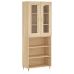 Aparador alto madera contrachapada color roble 69,5x34x180 cm