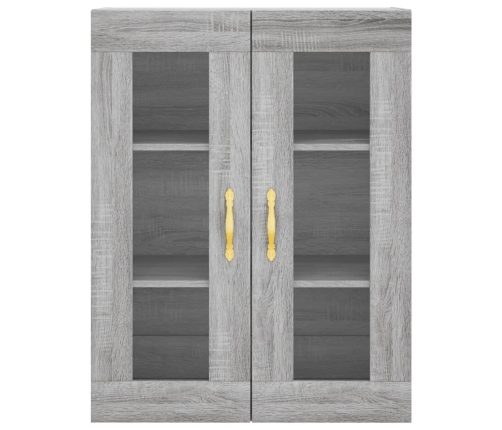 Aparador alto madera contrachapada gris sonoma 69,5x34x180 cm