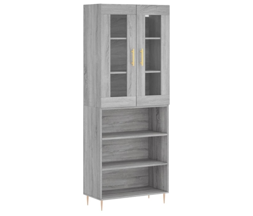 Aparador alto madera contrachapada gris sonoma 69,5x34x180 cm