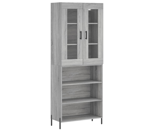 Aparador alto madera contrachapada gris sonoma 69,5x34x180 cm