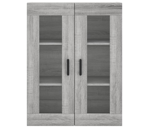 Aparador alto madera contrachapada gris sonoma 69,5x34x180 cm