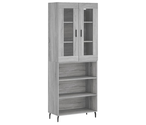 Aparador alto madera contrachapada gris sonoma 69,5x34x180 cm