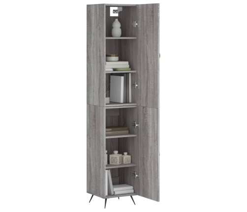 Aparador alto madera contrachapada gris Sonoma 34,5x34x180 cm