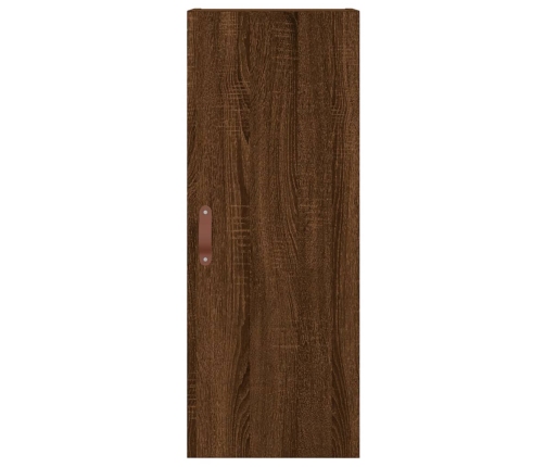 Aparador alto madera contrachapada roble marrón 34,5x34x180 cm