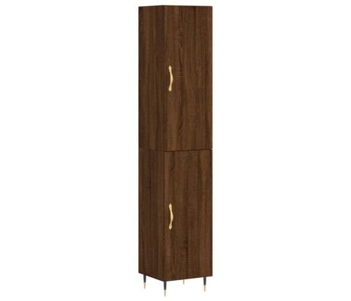 Aparador alto madera contrachapada roble marrón 34,5x34x180 cm