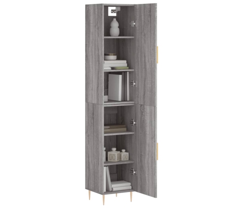 Aparador alto madera contrachapada gris Sonoma 34,5x34x180 cm