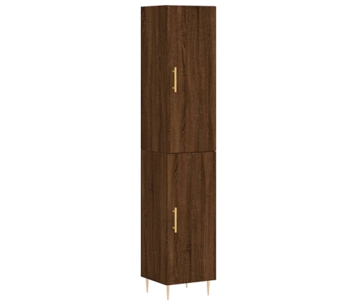 Aparador alto madera contrachapada roble marrón 34,5x34x180 cm