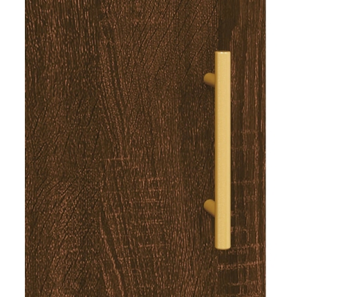 Aparador alto madera contrachapada roble marrón 34,5x34x180 cm