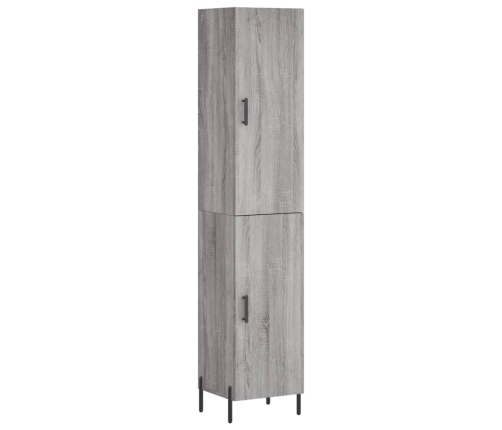 Aparador alto madera contrachapada gris Sonoma 34,5x34x180 cm