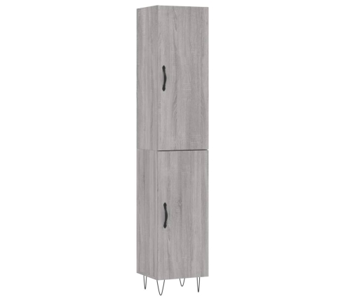 Aparador alto madera contrachapada gris Sonoma 34,5x34x180 cm