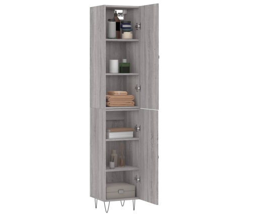 Aparador alto madera contrachapada gris Sonoma 34,5x34x180 cm