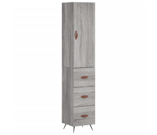 Aparador alto madera contrachapada gris Sonoma 34,5x34x180 cm