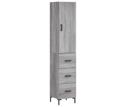 Aparador alto madera contrachapada gris Sonoma 34,5x34x180 cm