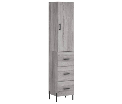 Aparador alto madera contrachapada gris Sonoma 34,5x34x180 cm