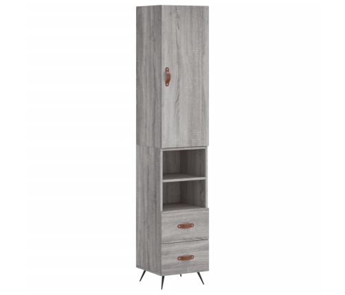 Aparador alto madera contrachapada gris Sonoma 34,5x34x180 cm