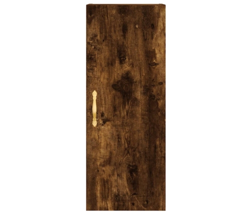 Aparador de madera contrachapada roble ahumado 34,5x34x180 cm