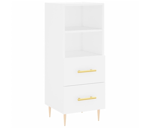 Aparador alto madera contrachapada blanco 34,5x34x180 cm