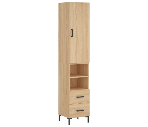 Aparador de madera contrachapada roble Sonoma 34,5x34x180 cm