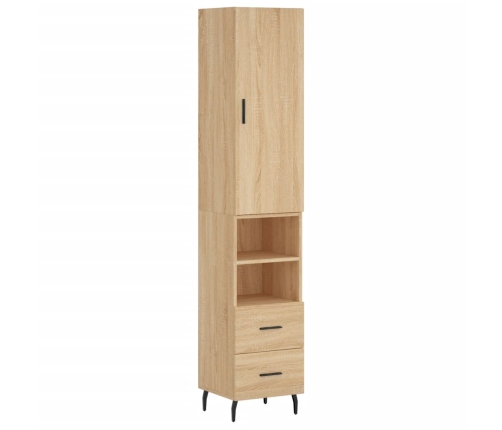 Aparador de madera contrachapada roble Sonoma 34,5x34x180 cm