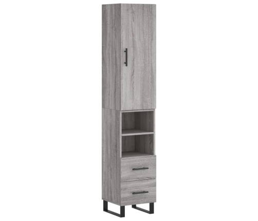 Aparador alto madera contrachapada gris Sonoma 34,5x34x180 cm