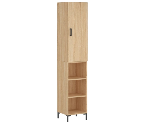 Aparador de madera contrachapada roble Sonoma 34,5x34x180 cm