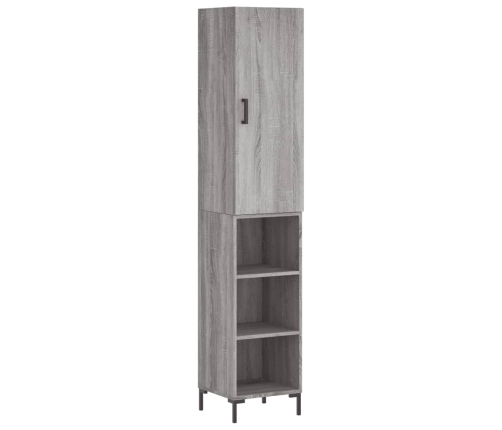 Aparador alto madera contrachapada gris Sonoma 34,5x34x180 cm